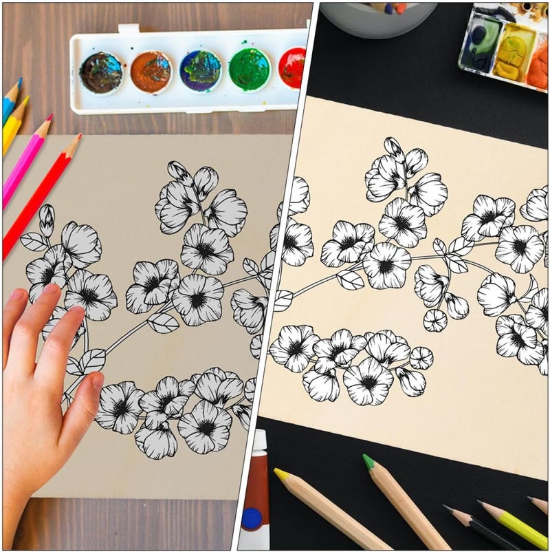 Unfinished Hanging Wood Plaque 5pcs Set with Jute Rope for DIY Crafts, Blank Wood Signs for Painting and Home Decoration, Suitable for Crafting - Image 4