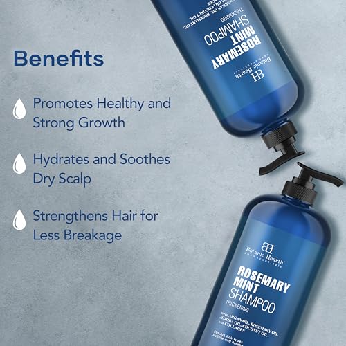 Botanic Hearth Rosemary Mint Shampoo and Conditioner Set, Thickening Formula, Promotes Hair Growth and Scalp Health Sulfate Free & Paraben Free, for Men & Women | 16 fl oz - Image 4