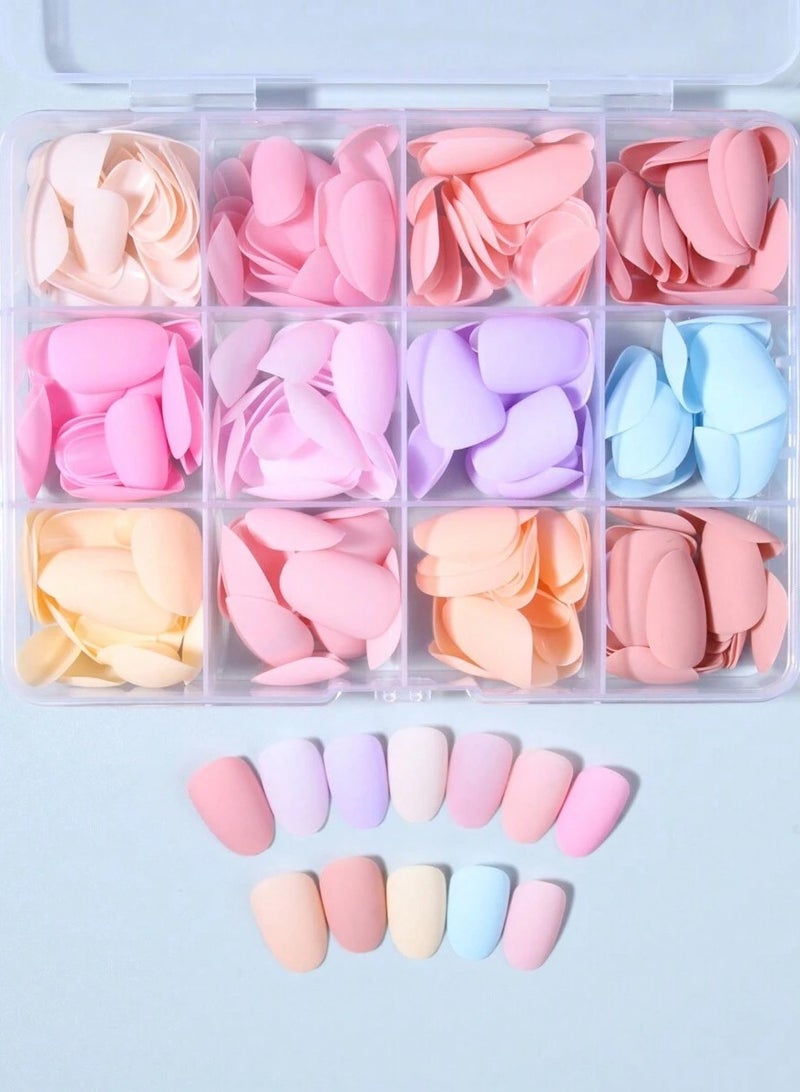 أظافر اصطناعية باستيل قابلة للإزالة – 12 لونًا، قابلة لإعادة الاستخدام وسهلة التطبيق - Image 4
