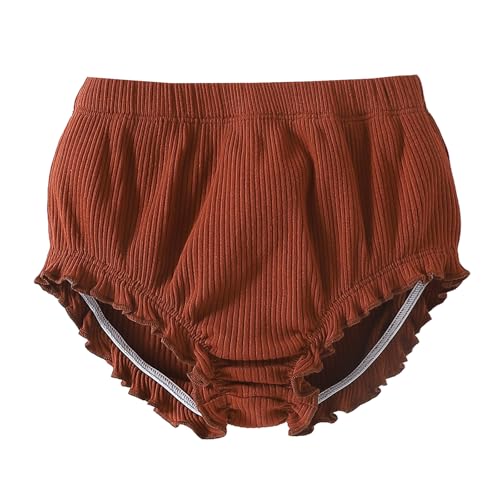 SOBOWO 3-Pack Bloomers for Baby Girls Diaper Covers Ribbed Ruffle Solid Triangle Baby Girl Shorts Summer Toddler Underwear(Black/Brown/White, 12-18 Months) - Image 5