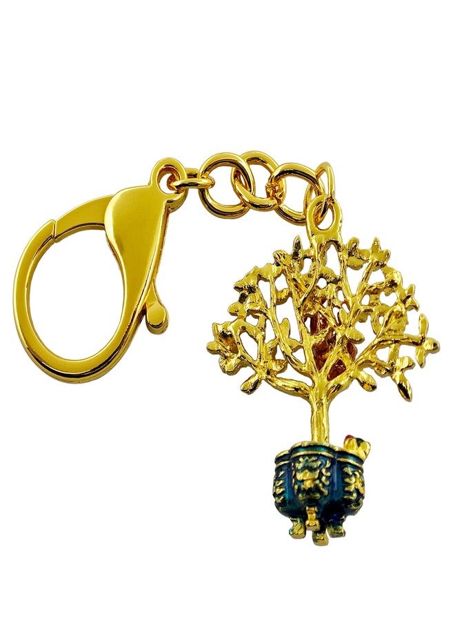 Fengshuibringluck Feng Shui Peach Tree With Magic Monkey And 9 Coins Keychain Happiness and Wealth Amulet - Image 3
