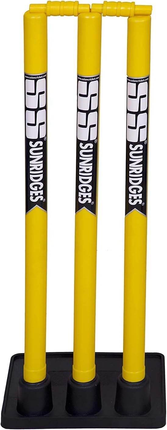 SS Plastic Stumps with Base - Multicolor | Cricket Training and Match Equipment for Players and Practice Sessions - Image 2