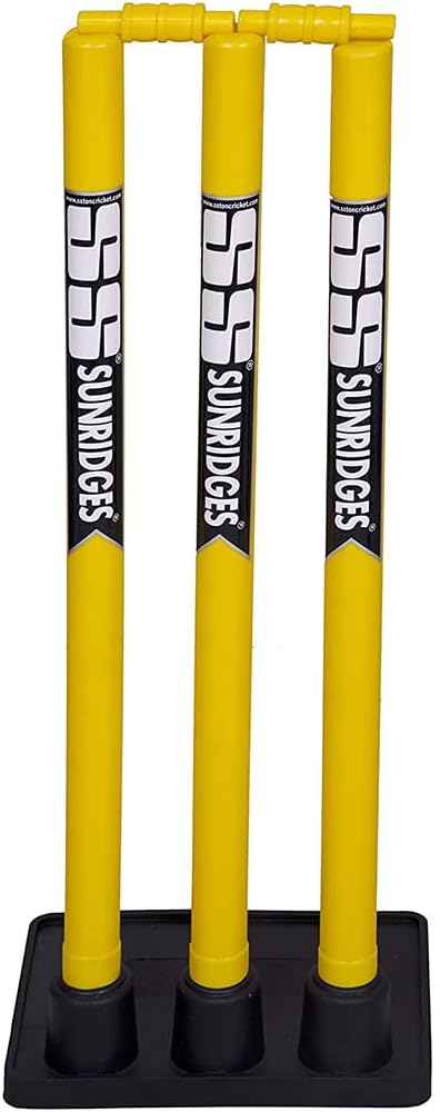 SS Plastic Stumps with Base - Multicolor | Cricket Training and Match Equipment for Players and Practice Sessions - Image 1