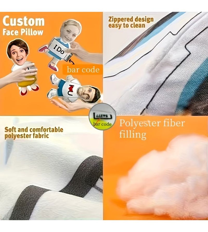 Custom Personalized Face Pillow Yellow 50cm Couple Gift For Valentine Birthday Lover Husband Wife Friend Family - Image 5