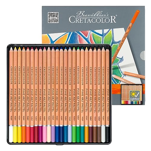 CRETACOLOR Fine Art Pastel Pencil - Set of 24| Blue Shade | Ideal for Drawing, Sketching, Mandala, Shading, Portrait, Pencils for Artists, Fine Art Students. - Image 1