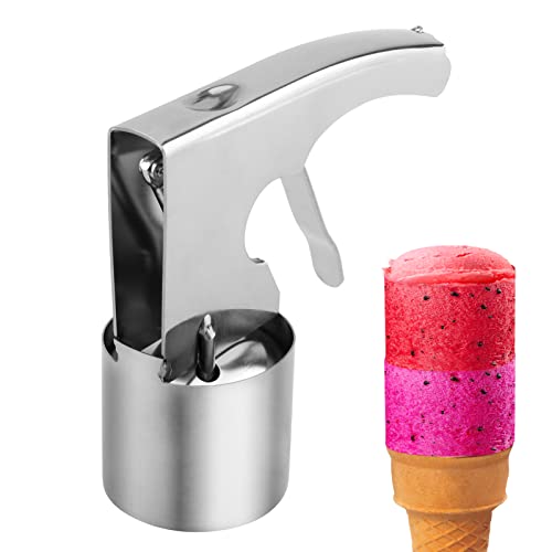 HOUSEEN Stainless Steel Ice Cream Scooper with Trigger Release - Big Volume, Old Fashion Style, Nostalgic Scoop for Mashed Potatoes - Non Stick - Image 1