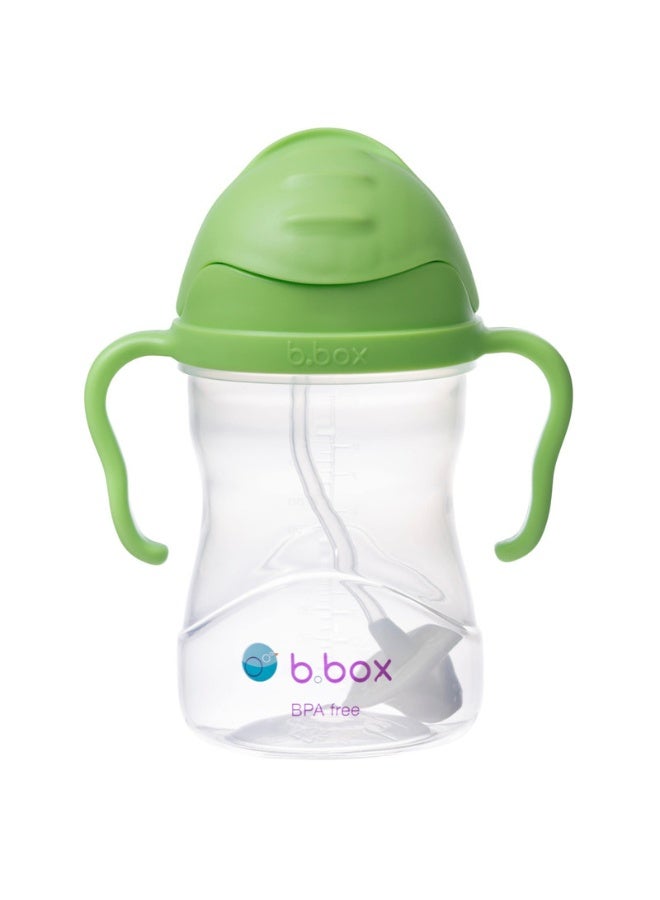 B.Box Leakproof Sippy Cup with Weighted Straw | 240ml (8.1 fl oz) | BPA Free | Easy Grip Handles | For Babies & Toddlers – Apple - Image 1
