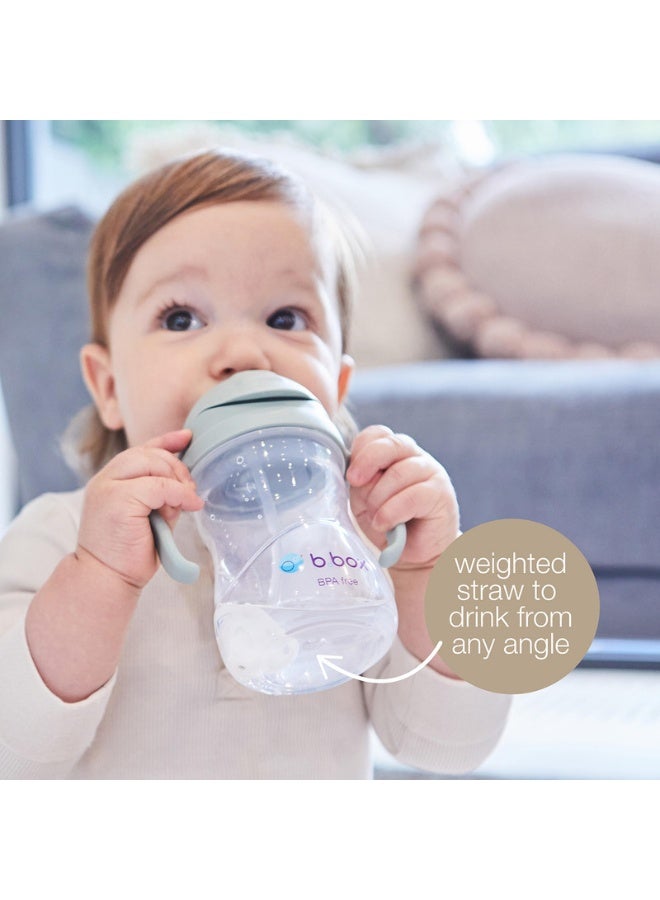 B.Box Leakproof Sippy Cup with Weighted Straw | 240ml (8.1 fl oz) | BPA Free | Easy Grip Handles | For Babies & Toddlers – Apple - Image 3