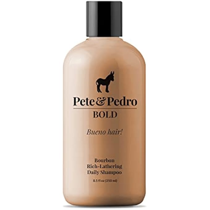 Pete & Pedro BOLD - BOURBON SCENTED DAILY HAIRCARE SHAMPOO | BOURBON-SCENTED UBER-RICH DAILY HAIR SHAMPOO FOR MEN AND ALL HAIR TYPES | AS SEEN ON SHARK TANK, 8.5 OZ. - Image 1