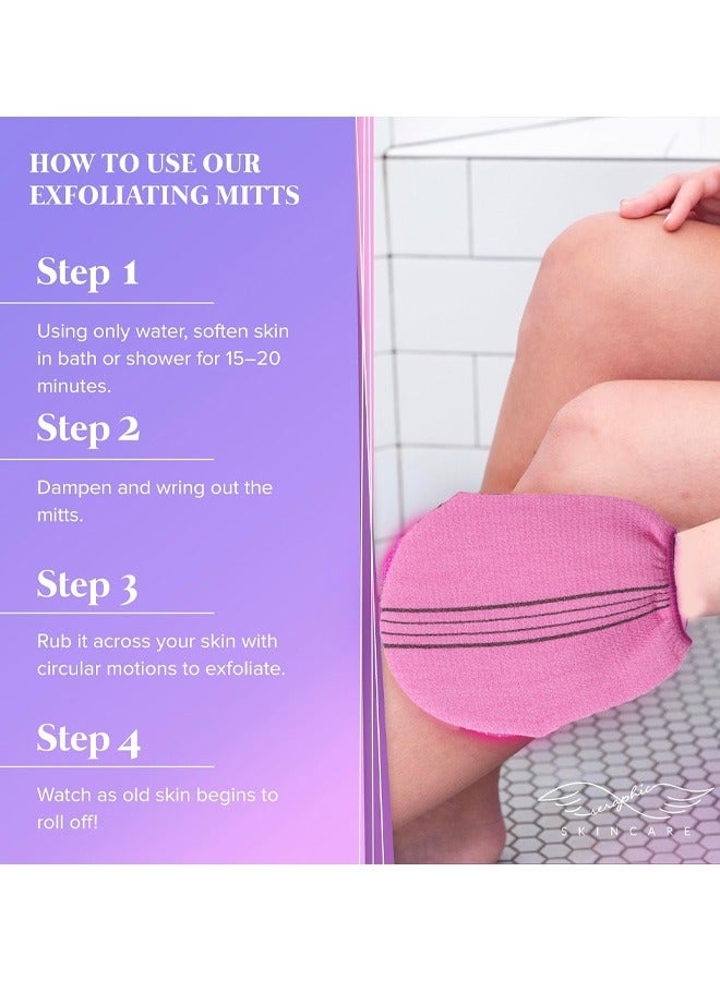 Generic Exfoliating Gloves, 2pcs Deep Exfoliation Mitt of Shower Body Scrub Exfoliant Scrubber Glove Skin for Cleanse Dead or Dry Skin Suitable for Men and Women  - Image 4