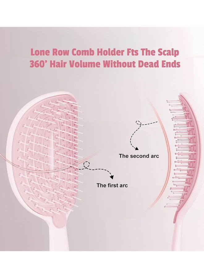 Self Cleaning Hair Brush with Removable Layer Detangling Curl Brush New Curly Hair Brushs for Women Men Combing and Shaping Hair Brush for Curly Hair Less Pullin Pink - Image 2