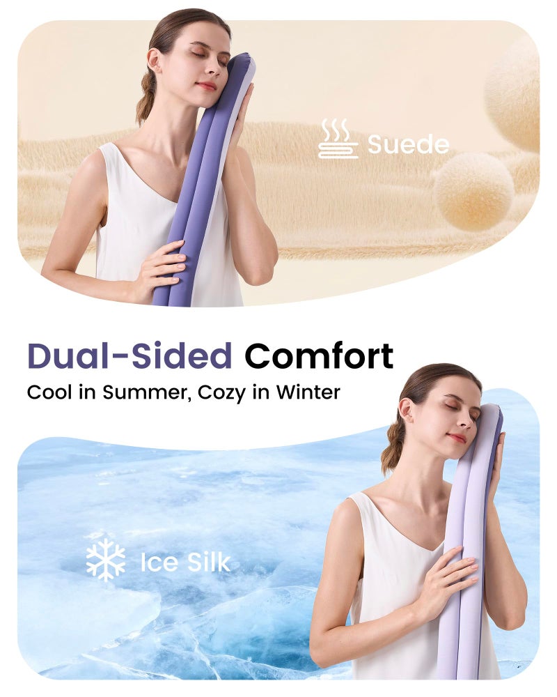 KPNEOL Travel Pillow, Neck Pillow â€“ Ergonomic Memory Foam Pillow for Airplane, Adjustable & Ultra-Lightweight with Dual-Sided Fabric for Flight, Car, and Office Use, Purple - Image 4