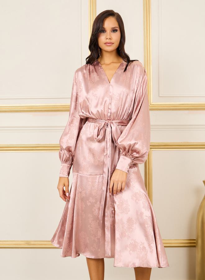 ستايلي فستان ساتان ميدي - Image 2