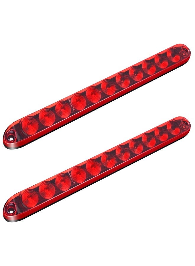 MICTUNING 2PCS 16 inches 11 LED Red Trailer Light Bar - Waterproof Sealed Park Turn Signal Light Tail Brake Stop Bar Truck Trailer Marker ID Bar - Image 1
