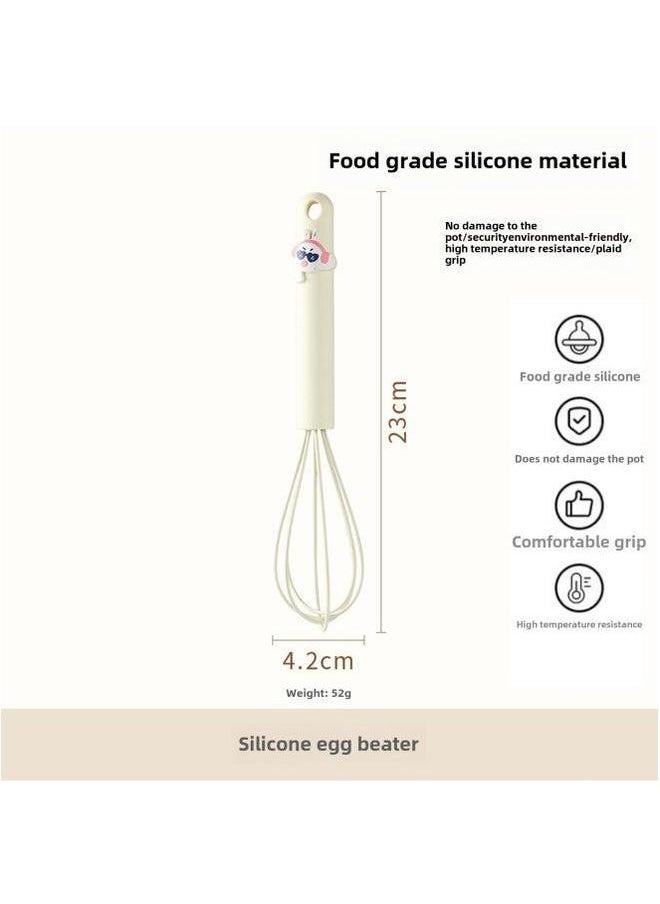 Generic - Silicone Spatula Frying Shovel Soup Spoon Food Clip Egg Beater High Temperature Resistant Grade Children's Supplement Tableware Four-piece Set-Specifications:Cartoon - Image 1