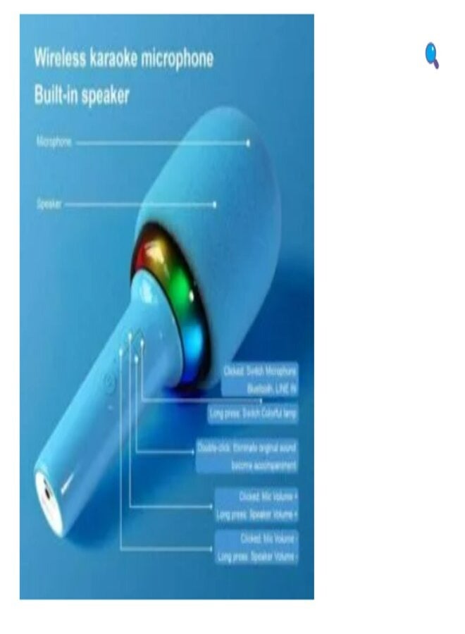 Green Lion Kids 2 Karaoke Microphone-Blue - Image 2