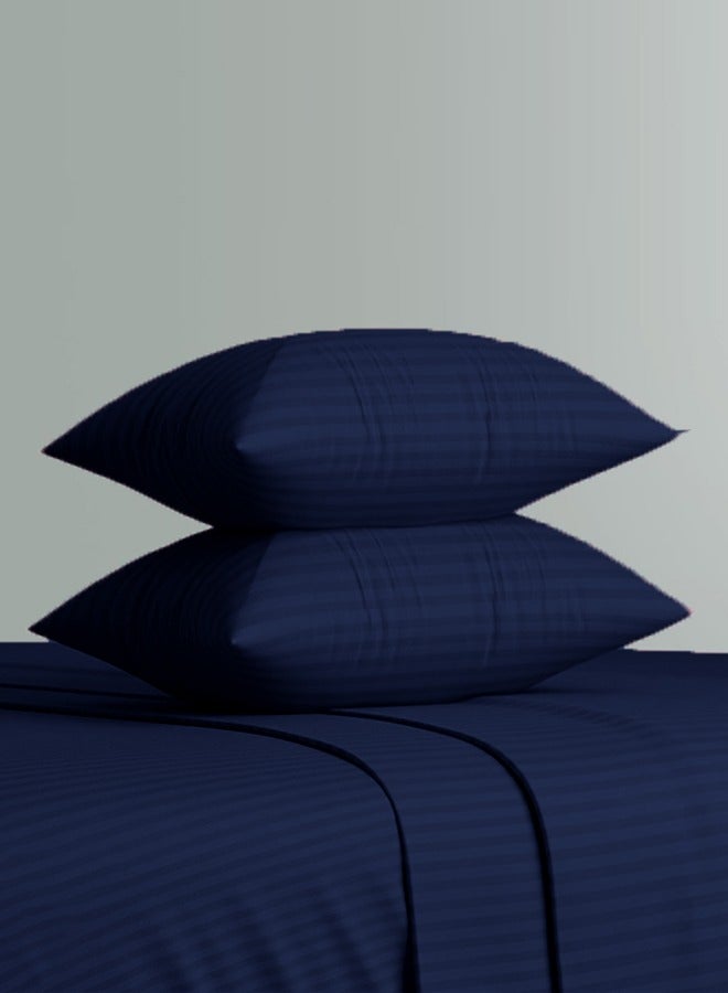Eworld Pack of 2 Premium Down Alternative Filled Bed Pillows, Featuring Breathable Cover, Microfiber Filling and Plush Bounce-Back Design, Hypoallergenic and Luxurious Hotel Quality Pillow Set, in Navy Blue Color - Image 3