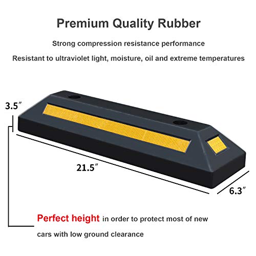 Reliancer حزمة 2 من كتل توجيه وقوف السيارات المطاطية الثقيلة لوقف العجلات للسيارات في المرائب - Image 5