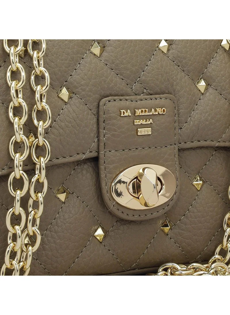 Da Milano  Genuine Leather Taupe Sling Bag for Women | Best Price UAE