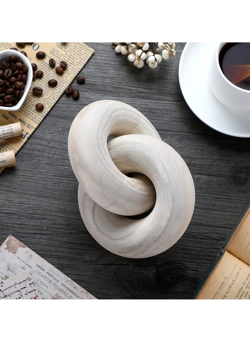 هاهاهاي 2 وصلة ديكور طاولة القهوة ديكور سلسلة عقدة رائعة لغرفة المعيشة ديكورات منزلية عصرية وحديثة منحوتة يدويًا من الخشب الطبيعي ديكور لغرفة النوم والمزرعة - Image 5