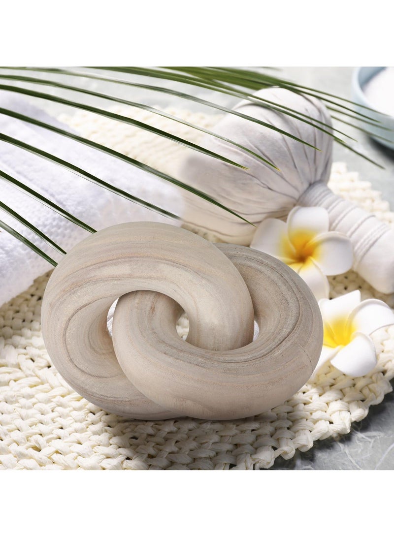 هاهاهاي 2 وصلة ديكور طاولة القهوة ديكور سلسلة عقدة رائعة لغرفة المعيشة ديكورات منزلية عصرية وحديثة منحوتة يدويًا من الخشب الطبيعي ديكور لغرفة النوم والمزرعة - Image 3