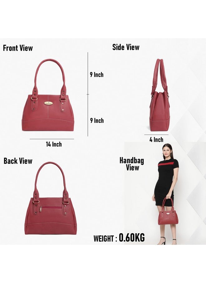 Fostelo Fostelo Women's Vegan Leather Birdie Handbags Shoulder Hobo Bag Ladies Purse (Maroon) (Large)  - Image 3