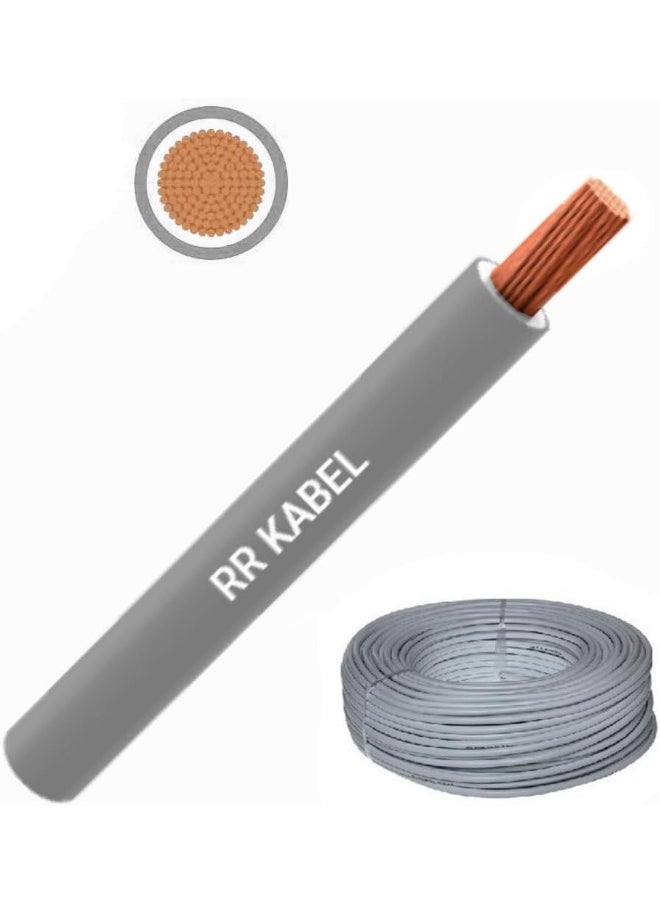 RR Multi Strand Pure Copper Single Core Flexible Cables | Trirated Electrolytic Conductor Up To 105C Fire Resist Electric Panel Wire | Bs6231 Iso9001 Ce Compliant 100Y(90M) Roll (2.5Mm, Grey)  - Image 1