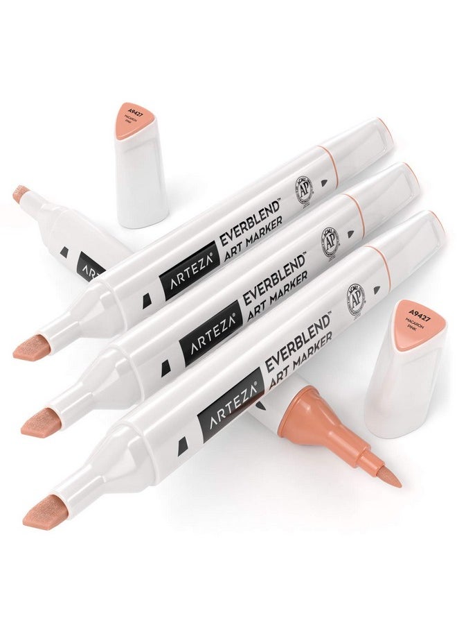 ARTEZA - Everblend Art Markers Macaron Pink A9427 (Set Of 4) Alcohol Based Sketch Markers With Dual Tips (Fine And Broad Chisel) For Painting Coloring Sketching And Drawing - Image 1