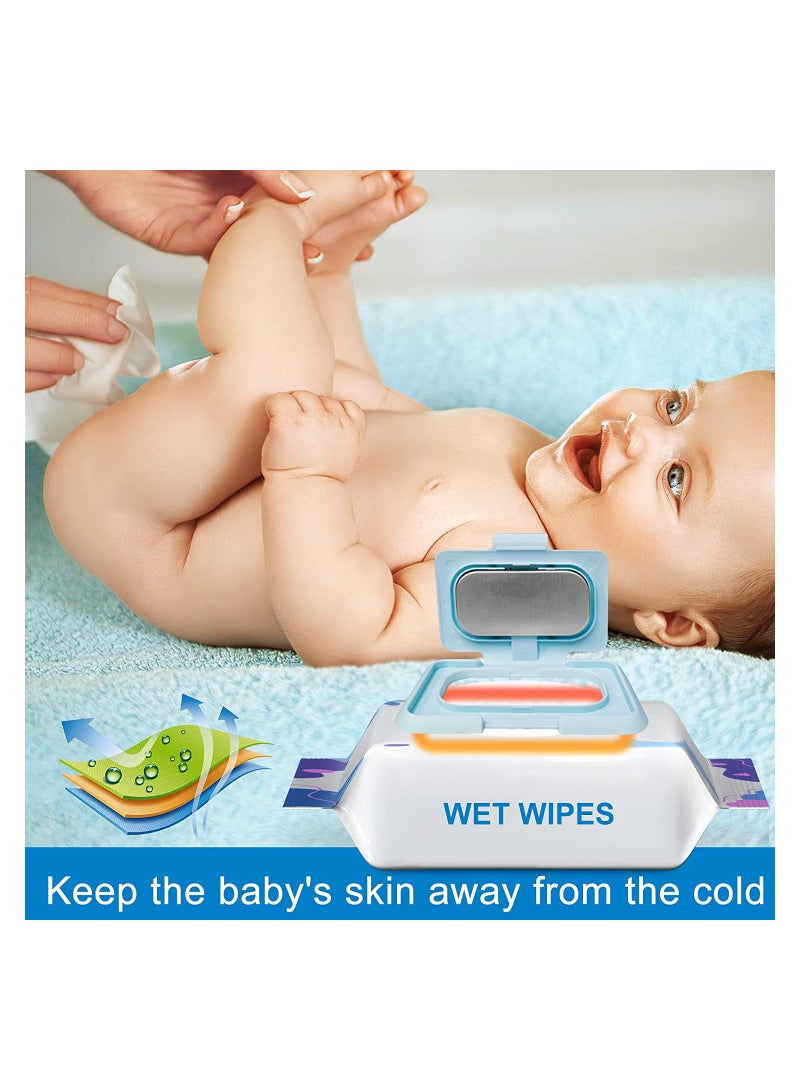 USB Mini Portable Baby Wipe Warmer for Travel, 10 Mins Quickly Top Heater, Reusable 4.7'' Mini Babies Wet Wipe Dispenser, Compatible Power Bank, 5V