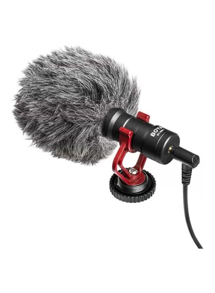 Dreamzon Universal Cardioid Microphone With Furry Windshield BY-MM1 Black/Red/Grey - Image 1