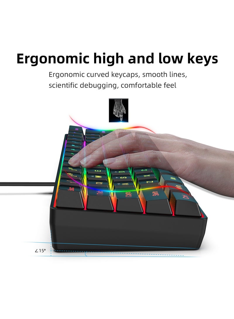 61 Keys RGB Gaming Keyboard 60% Mini Wired Waterproof For Gamer  - Image 5