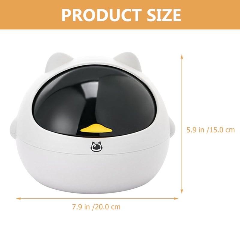 Small Cat Desktop Trash Can Cute Animal Shape Wastebasket For Office Home Decor - Image 3