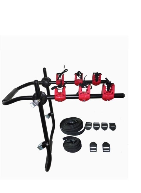 Light yet strong foldable iron Frame Easily mounted with 6 tightening sturdy straps for fixation of bike rack.