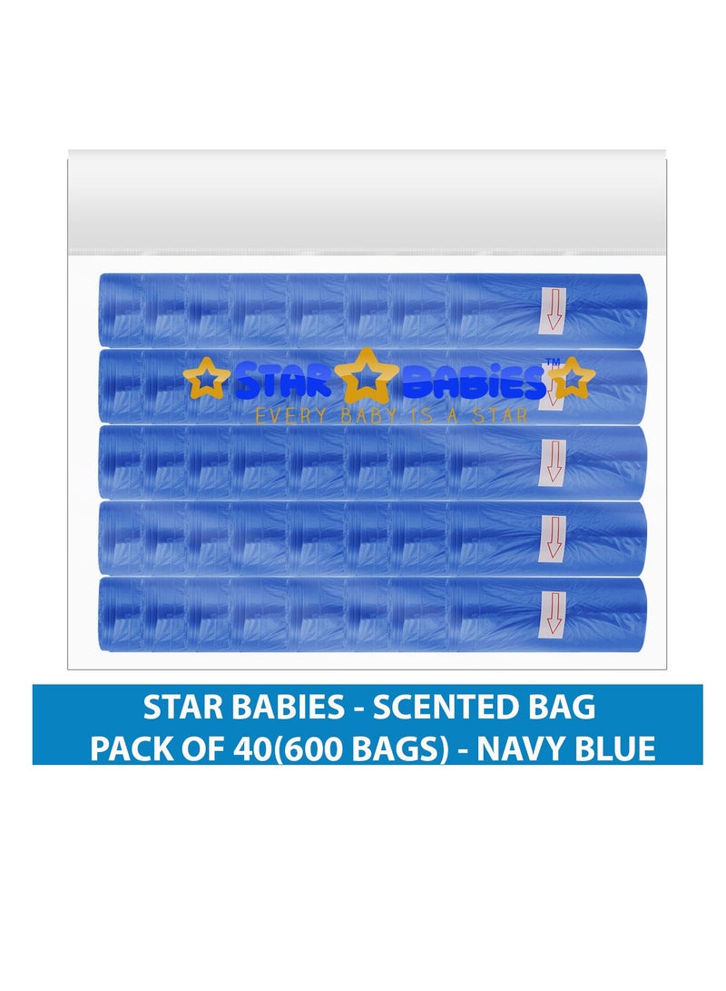 STAR BABiES Star Babies Scented Bag-Pack of 40/600bags - Navy Blue  - Image 2