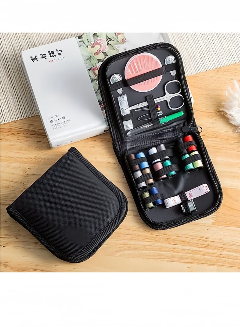 Sewing Kit Zippered Organizer Sew Box, Black, 13.7*13.5*2.5 cm