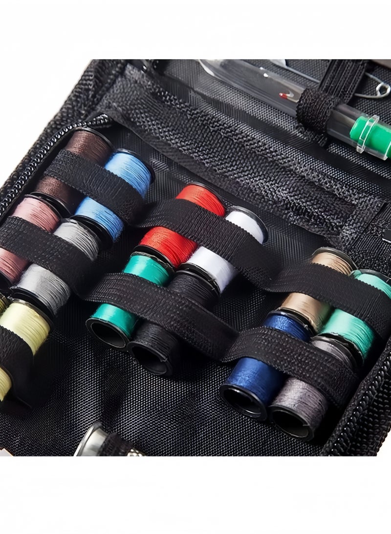 Sewing Kit Zippered Organizer Sew Box, Black, 13.7*13.5*2.5 cm