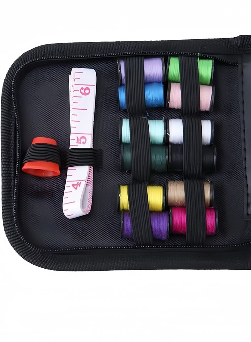 Sewing Kit Zippered Organizer Sew Box, Black, 13.7*13.5*2.5 cm