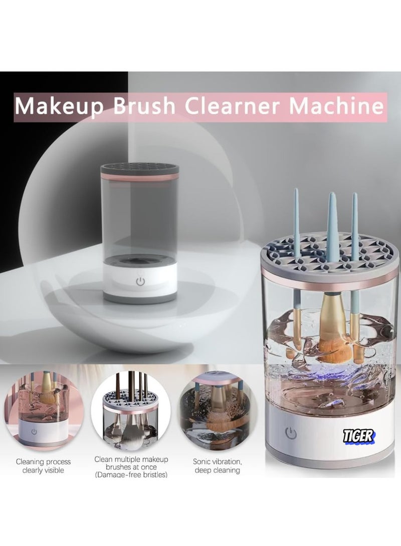 TIGER Electric Makeup Brush Cleaner – USB Automatic Cosmetic Brush Cleaner, Upgraded Auto-Rotating for All Size Beauty Brushes, Deep Cleaning Solution for Faster & Effective Brush Care - Image 2