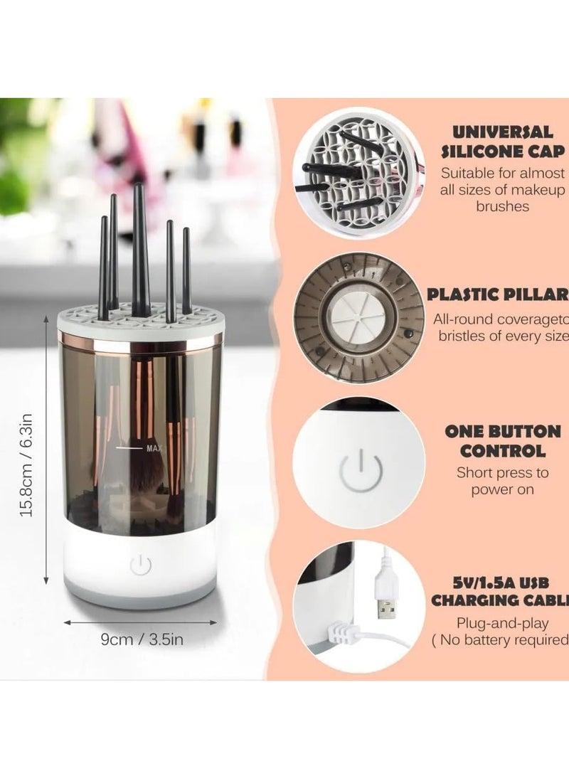 TIGER Electric Makeup Brush Cleaner – USB Automatic Cosmetic Brush Cleaner, Upgraded Auto-Rotating for All Size Beauty Brushes, Deep Cleaning Solution for Faster & Effective Brush Care - Image 5