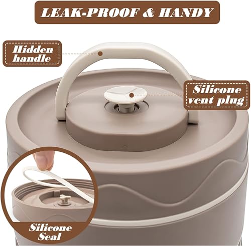 daiDokoro Stainless Steel 4 Insulated Container Lunch Box Set with Thermal Bag & Cutlery for Students/Office/College/Picnic - (Brown, 1940 ML) - Image 3