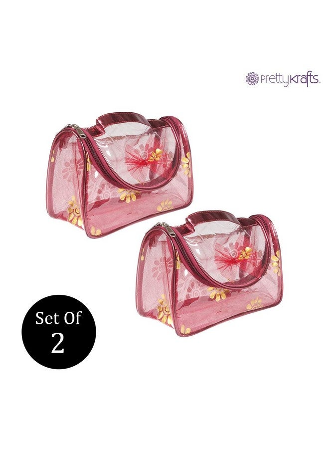 PrettyKrafts Cosmetic Kit/Vanity Kit/Jwellery Kit/Make up Kit,(Pack of 2) Maroon - Image 2