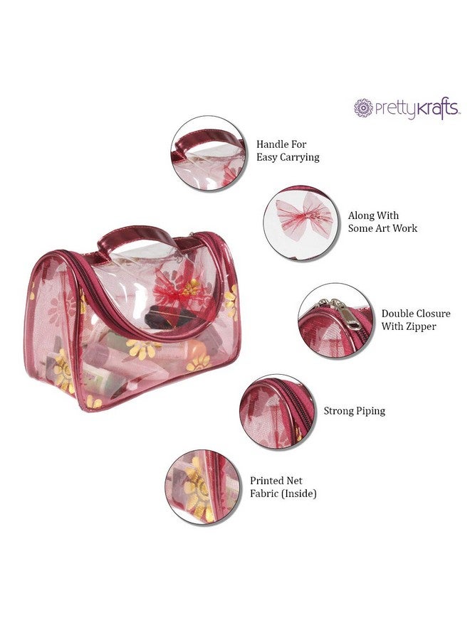 PrettyKrafts Cosmetic Kit/Vanity Kit/Jwellery Kit/Make up Kit,(Pack of 2) Maroon - Image 4