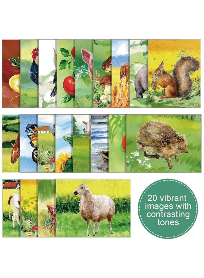 Geyee 20 Pcs Dementia Products for Elderly Seniors Reusable Water Painting Toys Painting Color Kids Adults with 1 Pc Painting Brush Dementia Activities Farm Themed Water Doodle Coloring Set Drawing Gifts - Image 4