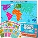 QUOKKA Board Games for Kids 812 Family Games for Kids and Adults Journey Across The World Card Game Ages 59 Learn Capitals Flags Facts and Map Locations with 195 World Map Cards - Image 2