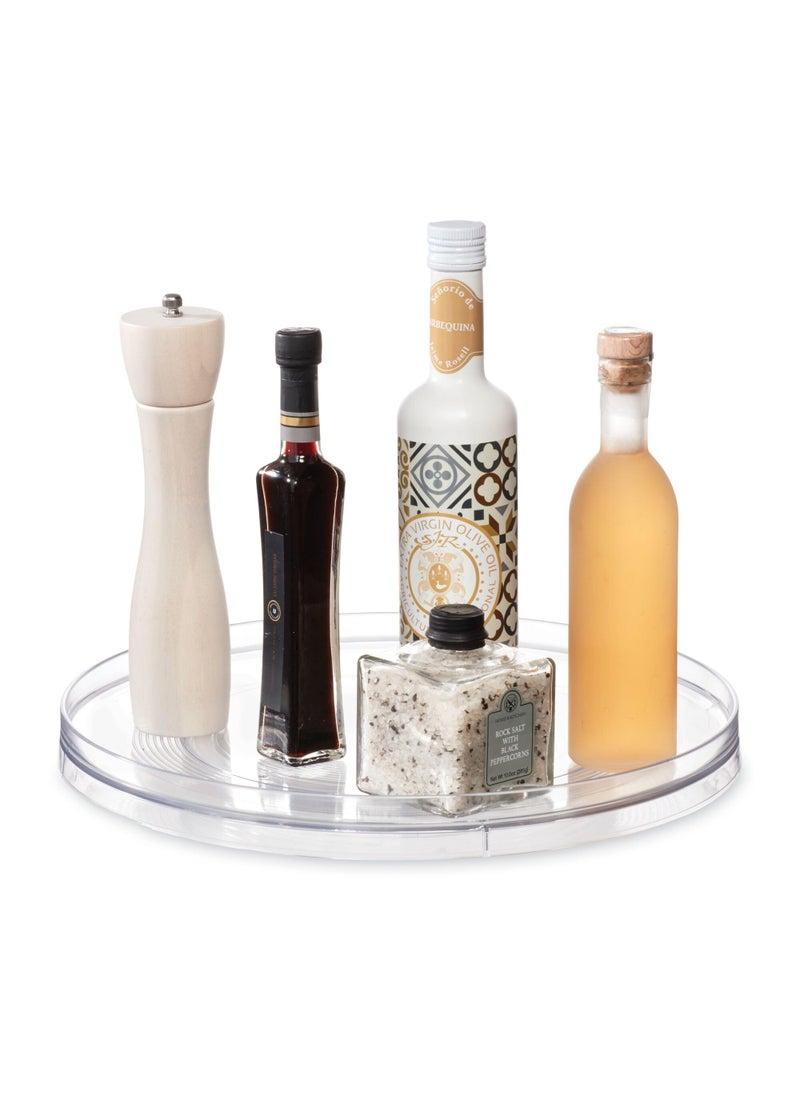 InterDesign iDesign Recycled Plastic Lazy Susan Turntable Organizer, The Linus Collection – 14” x 1.75”, Clear  - Image 1