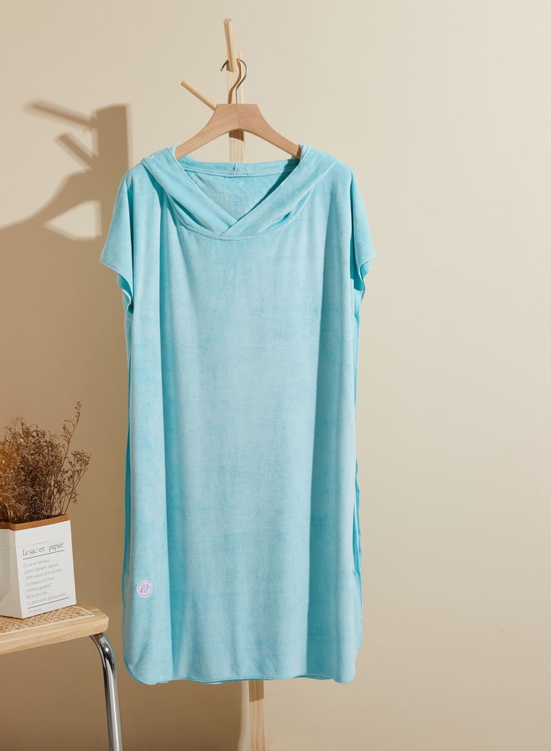 RJ Kids Sky Light Blue Bathrobe from RJ Ultra-Soft Absorbent  Fast Drying with Hood  - Image 1