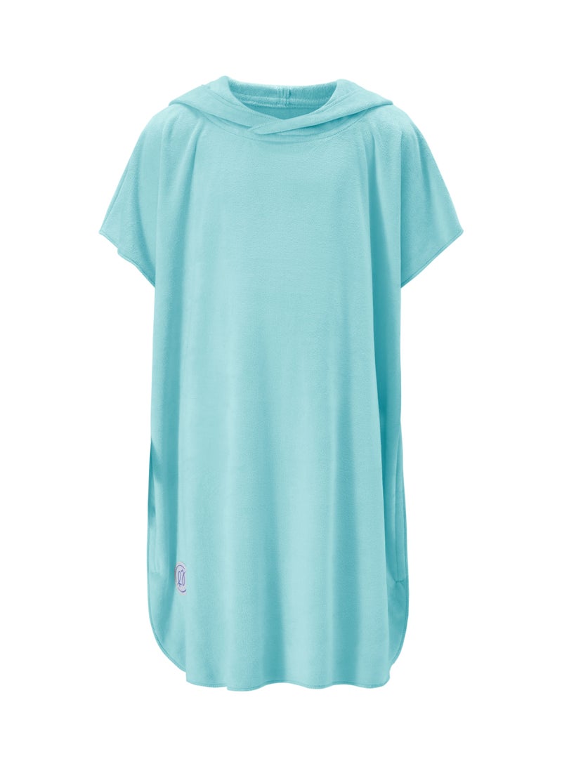 RJ Kids Sky Light Blue Bathrobe from RJ Ultra-Soft Absorbent  Fast Drying with Hood  - Image 4