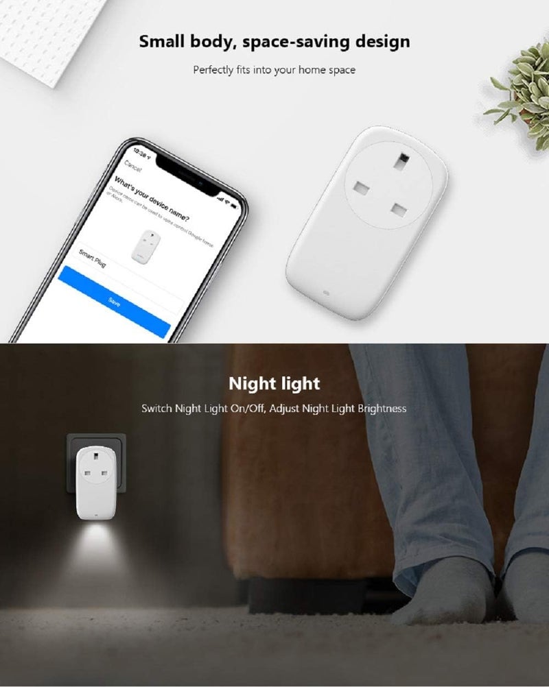 Broadlink Smart Plug Wi-Fi with Night Light, Max Load 13A 2860W No Hub Required, Compatible with Alexa and Google Assistant ，Control your Devices from Anywhere - Image 2
