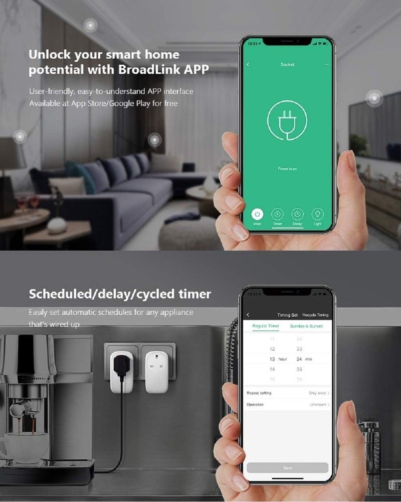 Broadlink Smart Plug Wi-Fi with Night Light, Max Load 13A 2860W No Hub Required, Compatible with Alexa and Google Assistant ，Control your Devices from Anywhere - Image 4