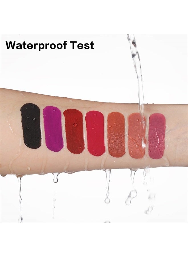 QiBest 7Pcs Matte Liquid Lipstick wiith 1Pcs Lip Plumper Makeup Set, Waterproof Lip Gloss Sets Kit Pigmented Long Lasting Velvet Lip Makeup Gift for Women and Girls - Image 2